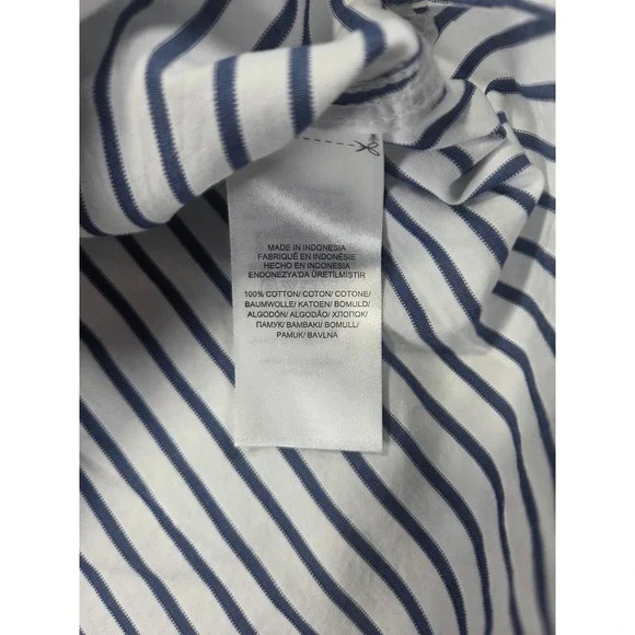 Lauren Ralph Lauren 1X Striped Cotton Button Down Shirt Womens Plus Roll Tab - Picture 5 of 8